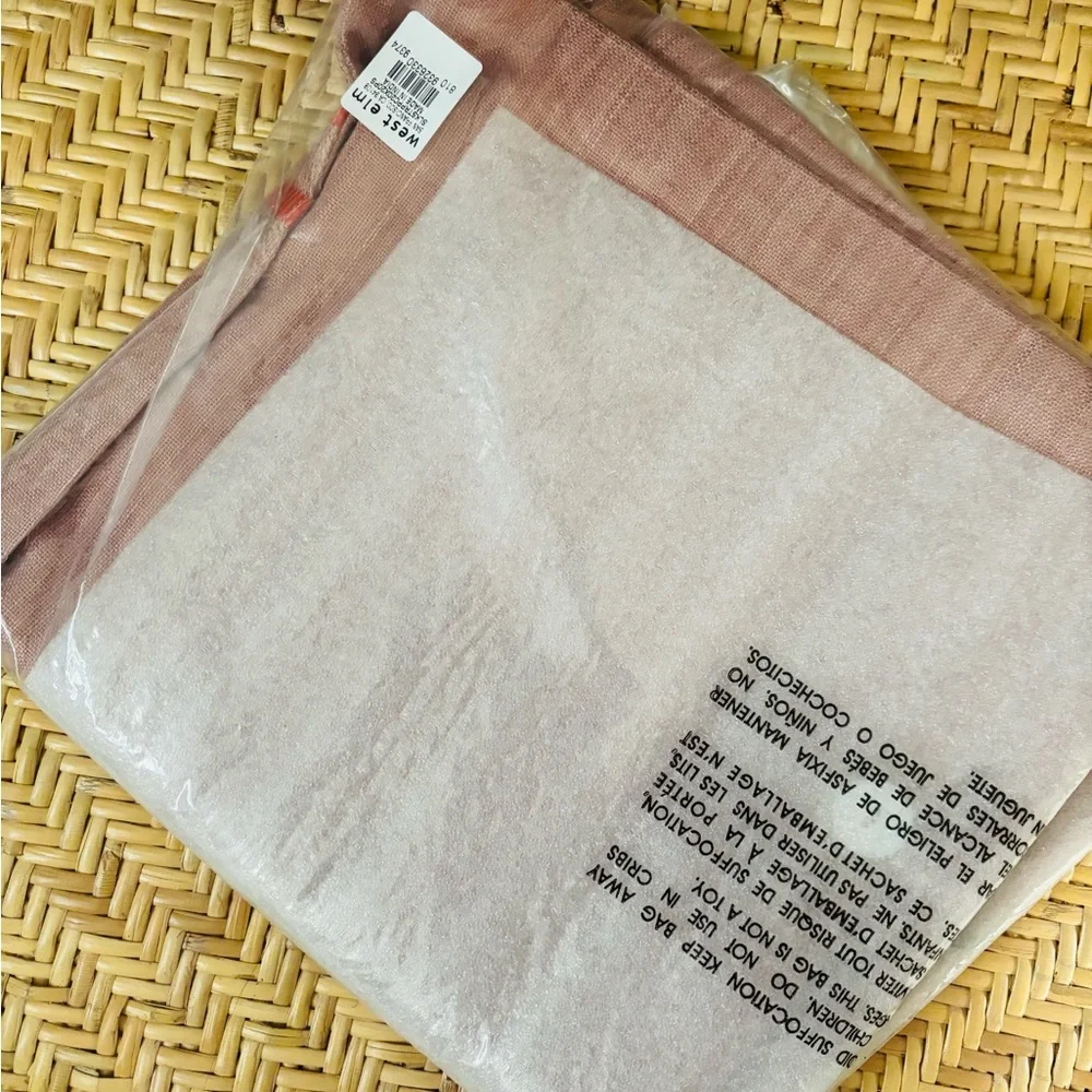 West Elm Blush Accent Pillow w Stylish Stripes